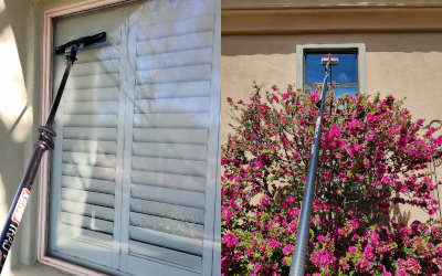 traditional and water fed pole window cleaning work