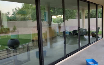 window cleaning washing big panes of glass